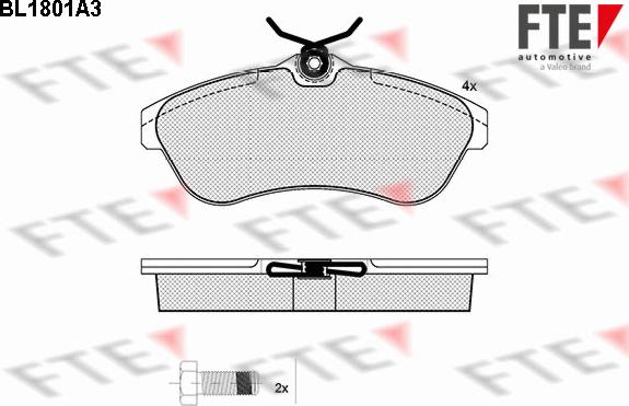 FTE BL1801A3 - Kit de plaquettes de frein, frein à disque cwaw.fr