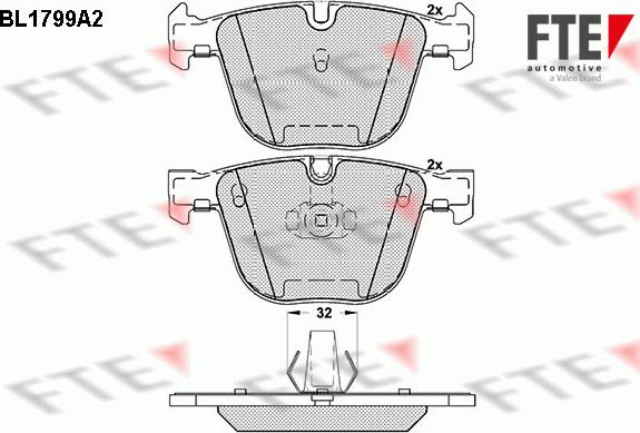 FTE BL1799A2 - Kit de plaquettes de frein, frein à disque cwaw.fr