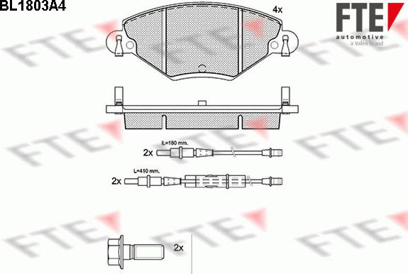 FTE 9010377 - Kit de plaquettes de frein, frein à disque cwaw.fr