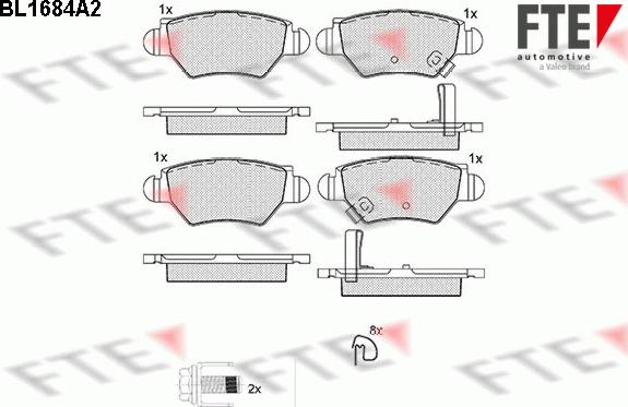 FTE 9010295 - Kit de plaquettes de frein, frein à disque cwaw.fr