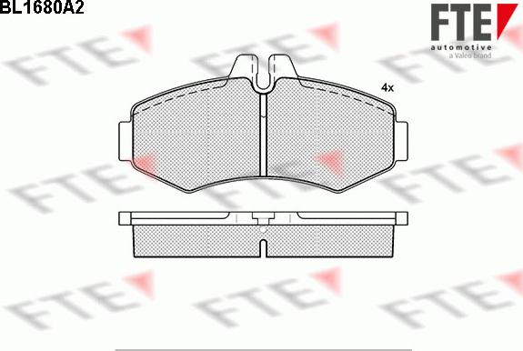 FTE BL1680A2 - Kit de plaquettes de frein, frein à disque cwaw.fr