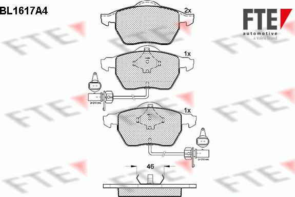 FTE BL1617A4 - Kit de plaquettes de frein, frein à disque cwaw.fr