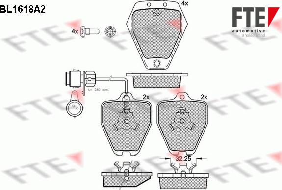 FTE BL1618A2 - Kit de plaquettes de frein, frein à disque cwaw.fr