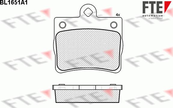 FTE BL1651A1 - Kit de plaquettes de frein, frein à disque cwaw.fr