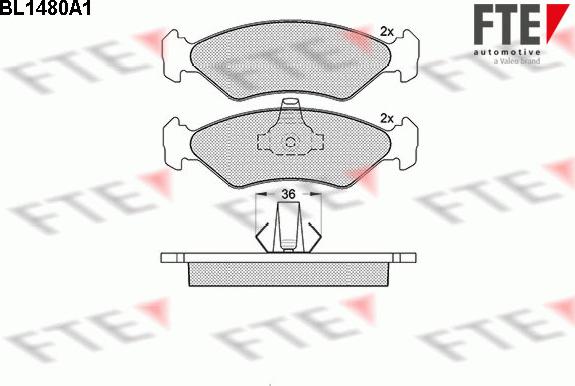 FTE BL1480A1 - Kit de plaquettes de frein, frein à disque cwaw.fr