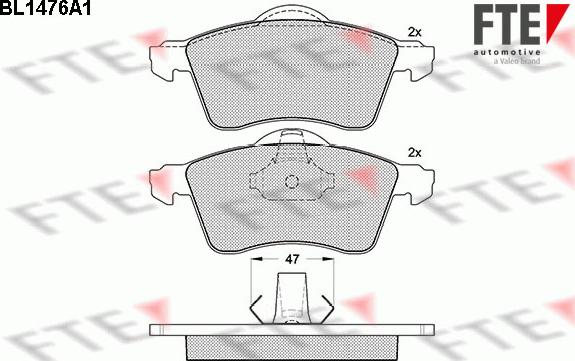 FTE BL1476A1 - Kit de plaquettes de frein, frein à disque cwaw.fr