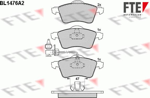 FTE 9010206 - Kit de plaquettes de frein, frein à disque cwaw.fr