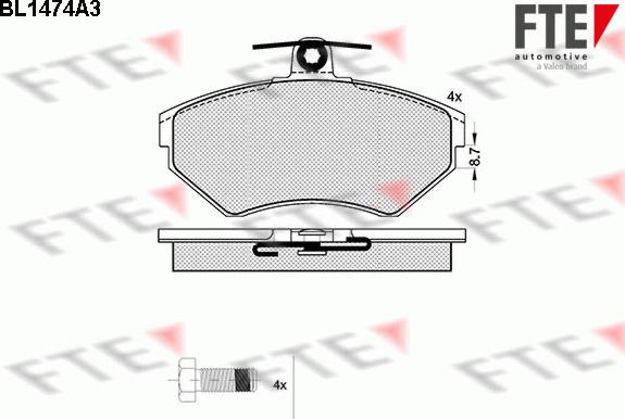 FTE BL1474A3 - Kit de plaquettes de frein, frein à disque cwaw.fr