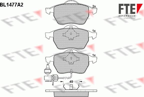 FTE 9010208 - Kit de plaquettes de frein, frein à disque cwaw.fr