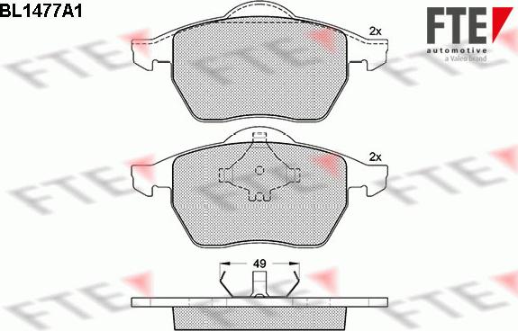 FTE 9010207 - Kit de plaquettes de frein, frein à disque cwaw.fr