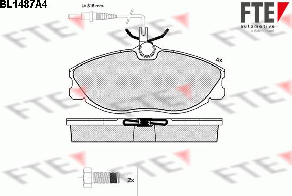 FTE 9010219 - Kit de plaquettes de frein, frein à disque cwaw.fr