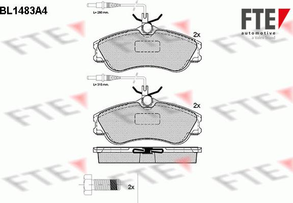 FTE 9010214 - Kit de plaquettes de frein, frein à disque cwaw.fr