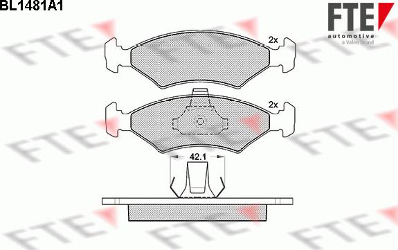 FTE BL1481A1 - Kit de plaquettes de frein, frein à disque cwaw.fr