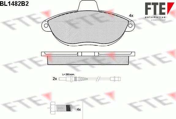 FTE 9010212 - Kit de plaquettes de frein, frein à disque cwaw.fr