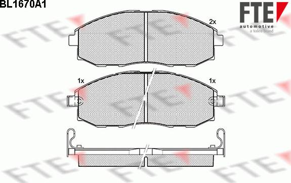 FTE BL1670A1 - Kit de plaquettes de frein, frein à disque cwaw.fr