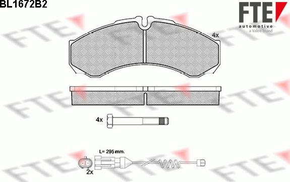 FTE BL1672B2 - Kit de plaquettes de frein, frein à disque cwaw.fr