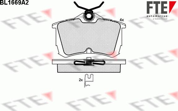 FTE BL1669A2 - Kit de plaquettes de frein, frein à disque cwaw.fr