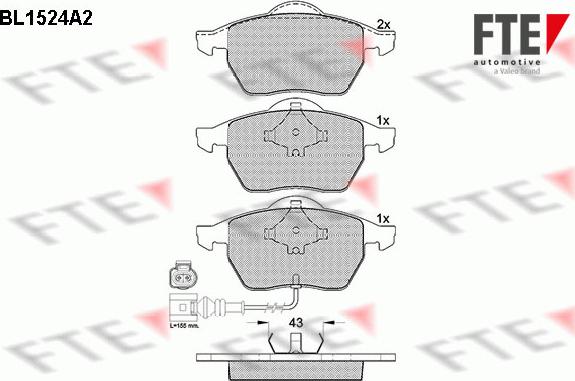 FTE 9010231 - Kit de plaquettes de frein, frein à disque cwaw.fr