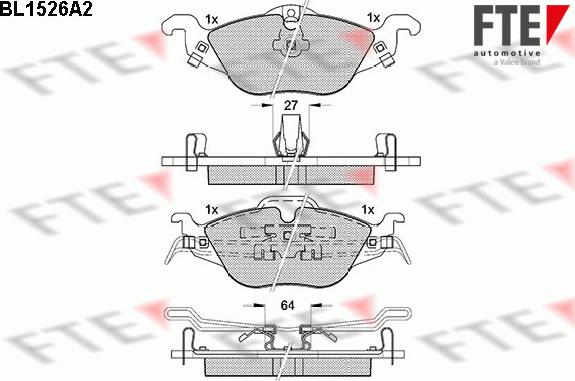 FTE BL1526A2 - Kit de plaquettes de frein, frein à disque cwaw.fr