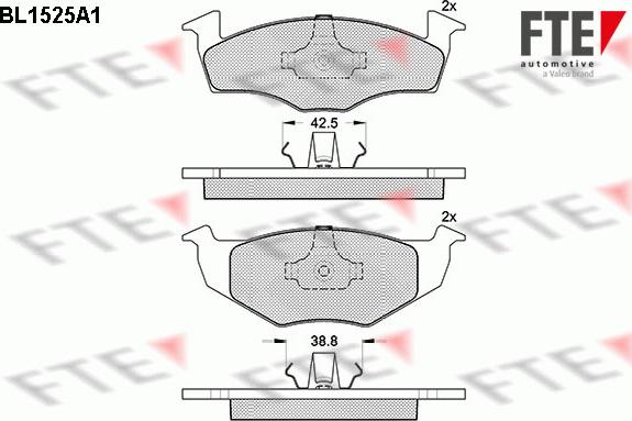 FTE BL1525A1 - Kit de plaquettes de frein, frein à disque cwaw.fr