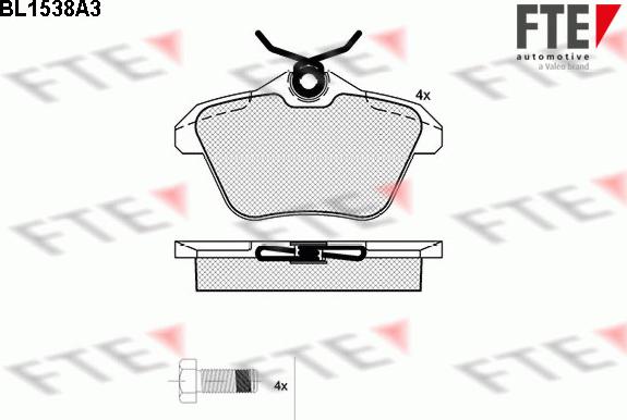 FTE BL1538A3 - Kit de plaquettes de frein, frein à disque cwaw.fr