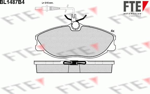 FTE 9010220 - Kit de plaquettes de frein, frein à disque cwaw.fr