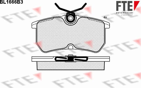 FTE BL1666B3 - Kit de plaquettes de frein, frein à disque cwaw.fr