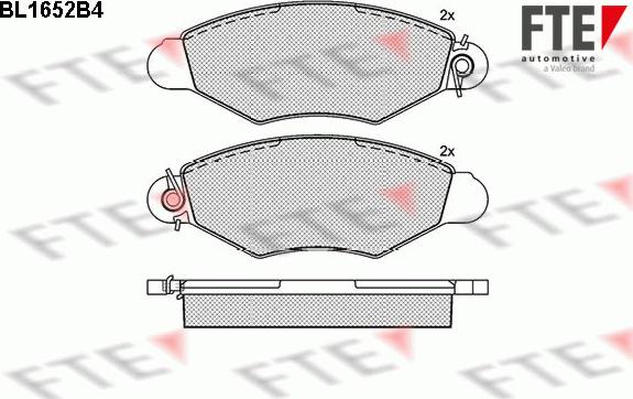 FTE BL1652B4 - Kit de plaquettes de frein, frein à disque cwaw.fr