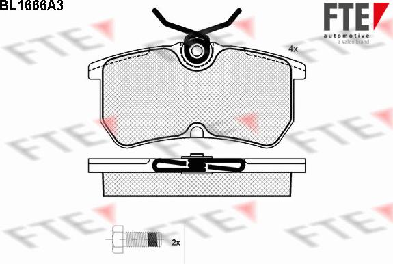 FTE BL1666A3 - Kit de plaquettes de frein, frein à disque cwaw.fr