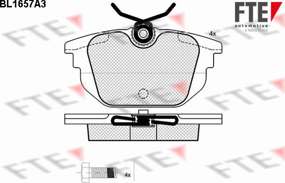 FTE BL1657A3 - Kit de plaquettes de frein, frein à disque cwaw.fr