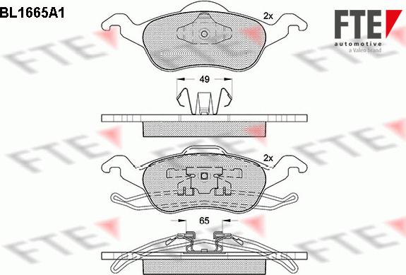 FTE BL1665A1 - Kit de plaquettes de frein, frein à disque cwaw.fr