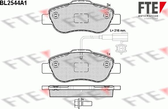 FTE 9010795 - Kit de plaquettes de frein, frein à disque cwaw.fr