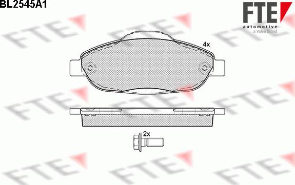 FTE BL2545A1 - Kit de plaquettes de frein, frein à disque cwaw.fr