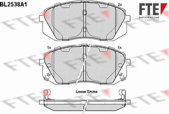 FTE BL2538A1 - Kit de plaquettes de frein, frein à disque cwaw.fr