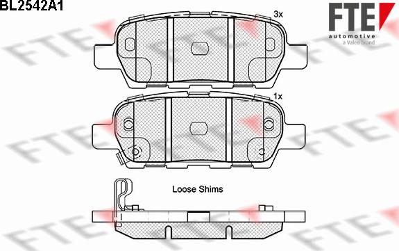 FTE BL2542A1 - Kit de plaquettes de frein, frein à disque cwaw.fr