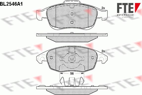 FTE 9010797 - Kit de plaquettes de frein, frein à disque cwaw.fr