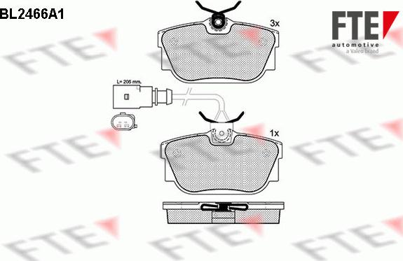 FTE BL2466A1 - Kit de plaquettes de frein, frein à disque cwaw.fr