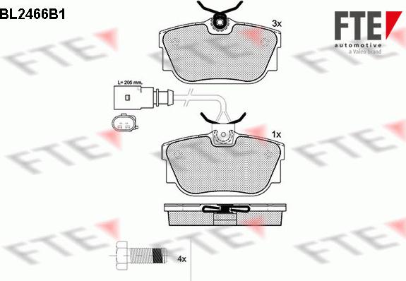 FTE BL2466B1 - Kit de plaquettes de frein, frein à disque cwaw.fr