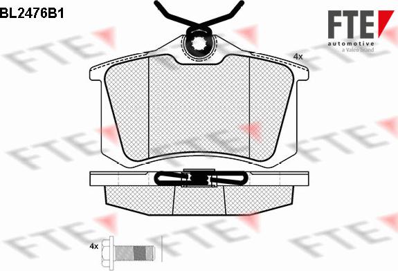 FTE 9010758 - Kit de plaquettes de frein, frein à disque cwaw.fr