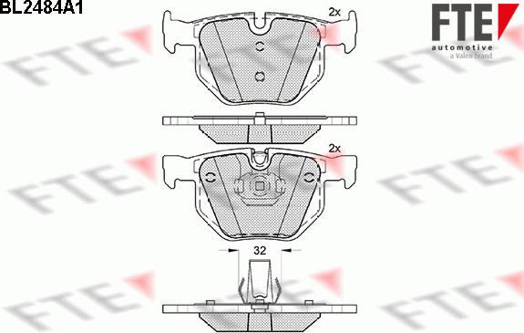 FTE BL2484A1 - Kit de plaquettes de frein, frein à disque cwaw.fr