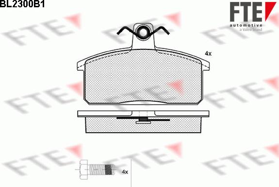 FTE BL2300B1 - Kit de plaquettes de frein, frein à disque cwaw.fr