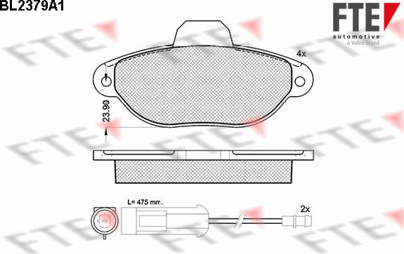 FTE 9010715 - Kit de plaquettes de frein, frein à disque cwaw.fr