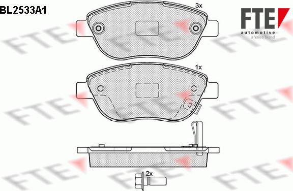 FTE 9010785 - Kit de plaquettes de frein, frein à disque cwaw.fr