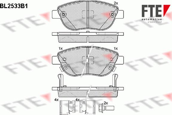 FTE 9010786 - Kit de plaquettes de frein, frein à disque cwaw.fr