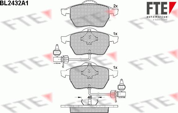 FTE 9010732 - Kit de plaquettes de frein, frein à disque cwaw.fr