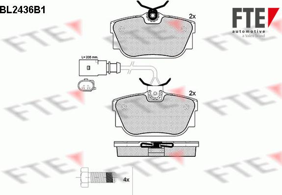 FTE BL2436B1 - Kit de plaquettes de frein, frein à disque cwaw.fr