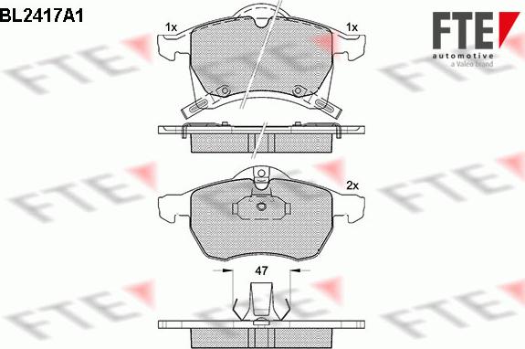 FTE BL2417A1 - Kit de plaquettes de frein, frein à disque cwaw.fr