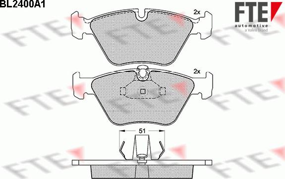 FTE BL2400A1 - Kit de plaquettes de frein, frein à disque cwaw.fr