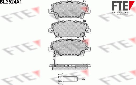 FTE 9010779 - Kit de plaquettes de frein, frein à disque cwaw.fr