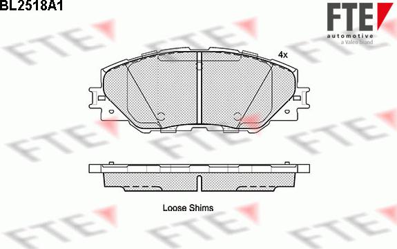 FTE BL2518A1 - Kit de plaquettes de frein, frein à disque cwaw.fr